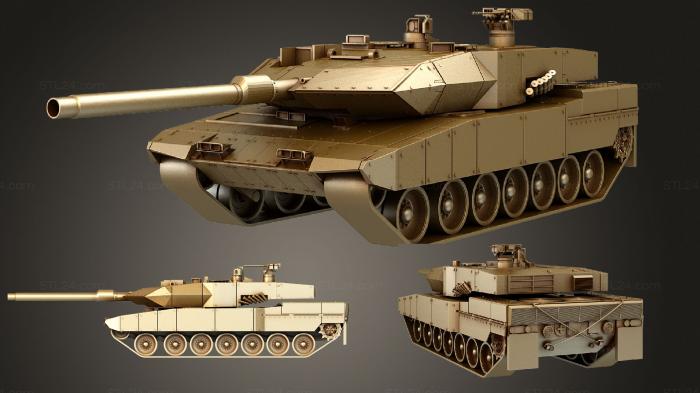 Автомобили и транспорт (Танк Leopard 2A7, CARS_2243) 3D модель для ЧПУ станка